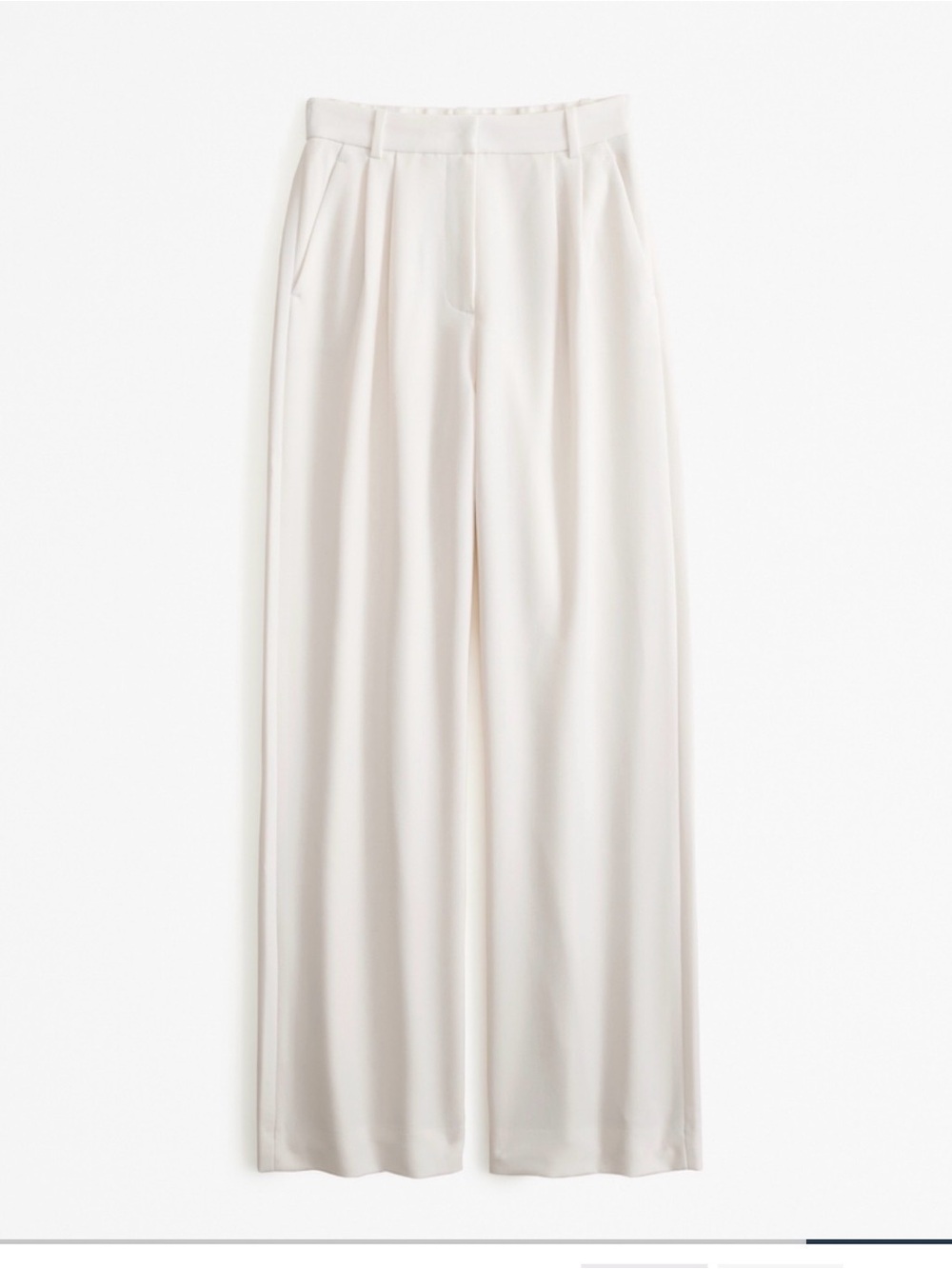 Abercrombie & Fitch Sloan Wide Leg Trousers - Off-White